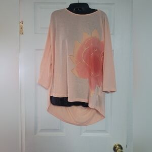 Chic Peach Floral Women's Tunic